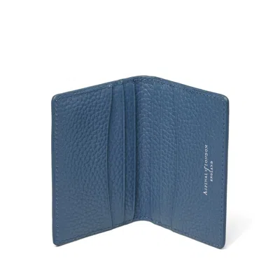 Aspinal Of London Double Fold Credit Card Holder In Blue