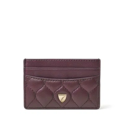 Aspinal Of London Womens Slim Leather Card Holder Fig In Burgundy