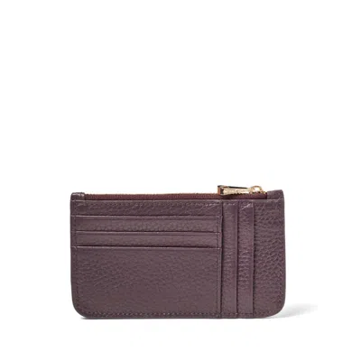Aspinal Of London Ella Card & Coin Holder In Purple