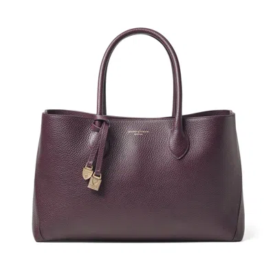 Aspinal Of London Leather London Tote Bag In Purple