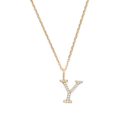 Aspinal Of London Diamond Initial Necklace In Gold