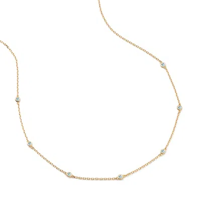 Aspinal Of London Celeste Swiss Blue Topaz Necklace In Gold