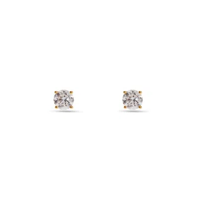 Aspinal Of London Floating Solitaire Diamond Stud Earrings In Gold
