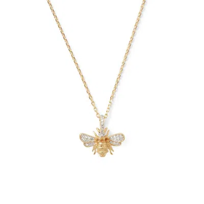 Aspinal Of London Diamond Bee Pendant Necklace In Gold