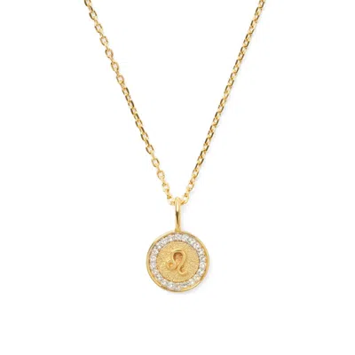 Aspinal Of London Leo Zodiac Pendant Necklace In Gold