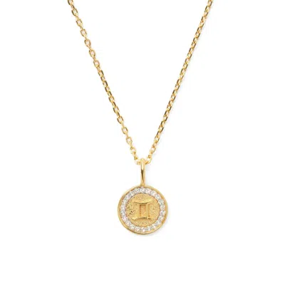 Aspinal Of London Gemini Zodiac Pendant Necklace In Gold