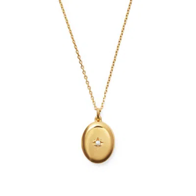 Aspinal Of London Oval Pearl Locket Necklace In Multi