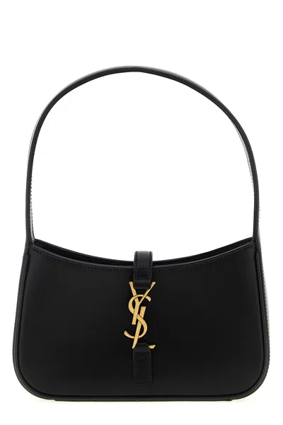 Saint Laurent Smooth Leather Le 5 A 7 Hobo Bag In Black
