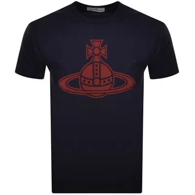 Vivienne Westwood Paris Orb Classic T Shirt Navy In Black