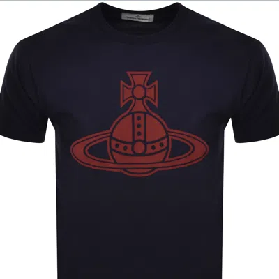 Vivienne Westwood Paris Orb Classic T Shirt Navy In Black