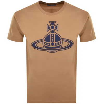 Vivienne Westwood Paris Orb Classic T Shirt Brown In Brown