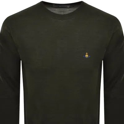 Vivienne Westwood Alex Round Neck Jumper Green In Black