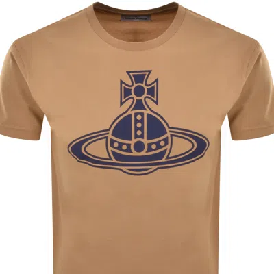 Vivienne Westwood Paris Orb Classic T Shirt Brown In Brown