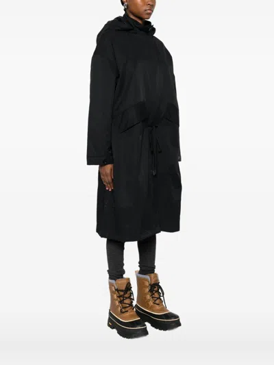 Closed Cotton And Nylon Parka Coat In Black