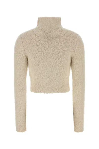 Diesel Women Ivory Stretch Alpaca Blend Cardigan In Neutral