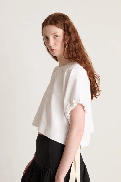 Lee Mathews Charlotte Blouse In Brown