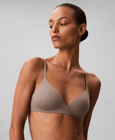 Calvin Klein Wire Free T Shirt Bra In Brown