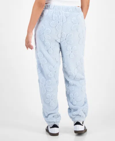 Rebelious One Rebellious One Juniors' Embossed Sherpa Jogger Pants In Blue