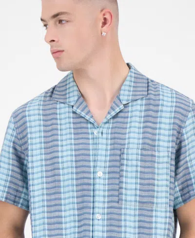 Sun + Stone Men's Short-sleeve Cotton Driver Shirt, Macy's Exclusive In Blue