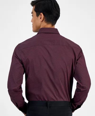 Alfani Men's Slim-fit Temperature Regulating Dress Shirt, Created For Macy's In Purple