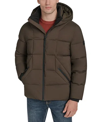 Andrew Marc Palmerton Micro Ripstop Puffer Jacket In Brown