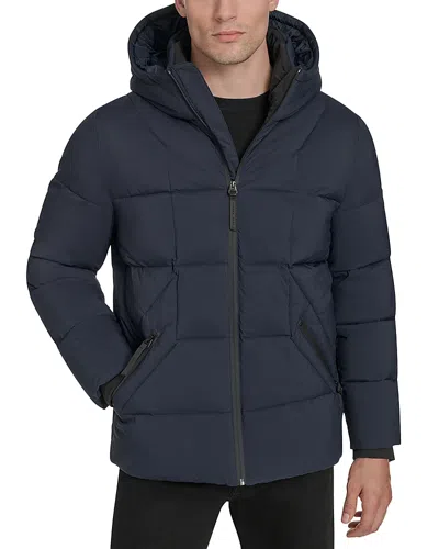 Andrew Marc Palmerton Micro Ripstop Puffer Jacket In Blue