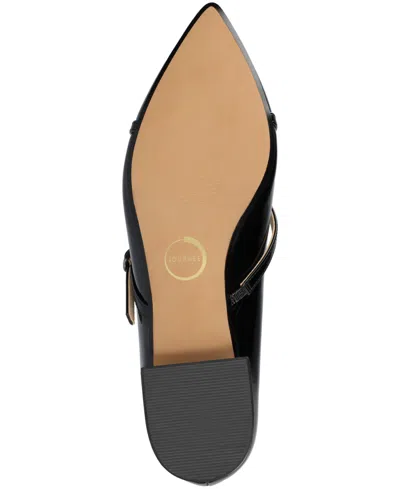 Journee Collection Women's Camby Crisscross Strap Pointed Toe Flats In Black