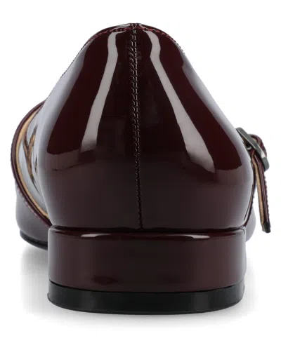 Journee Collection Women's Camby Crisscross Strap Pointed Toe Flats In Brown