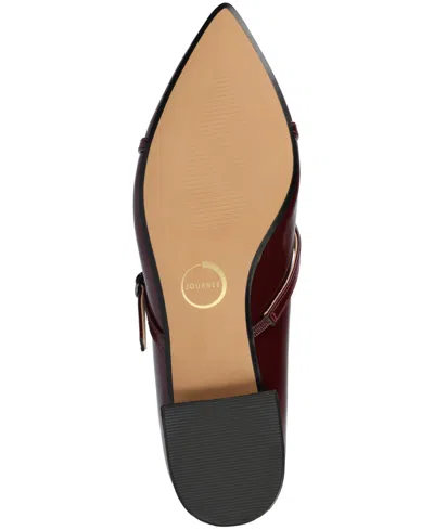 Journee Collection Women's Camby Crisscross Strap Pointed Toe Flats In Brown