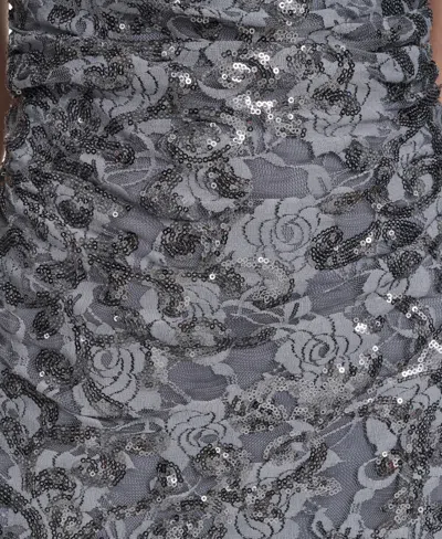 Vince Camuto Women's Sequin Lace High-cowl Neck Dress In Gray