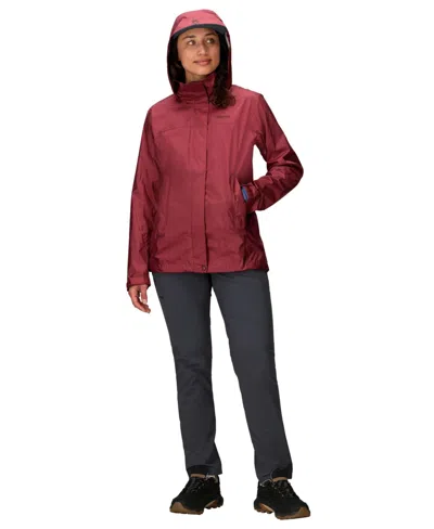 Marmot Women's Precip Eco Hooded Collar Jackets In Red
