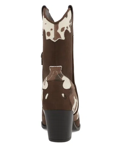 Mia Women's Sonni Pointed Toe Western Style Boots In Brown