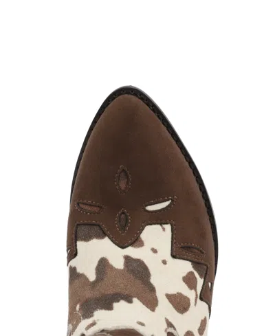 Mia Women's Sonni Pointed Toe Western Style Boots In Brown