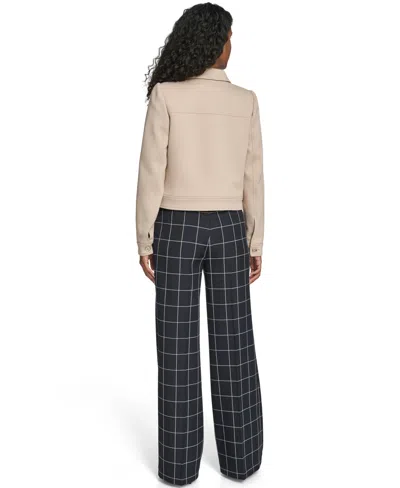 Tommy Hilfiger Women's Point Collar Trucker Jacket In Brown