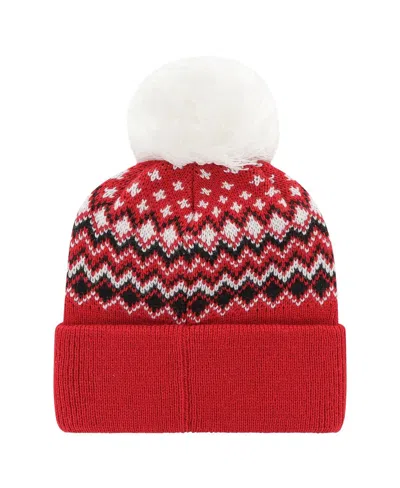 47 Brand Women's ' Red Washington Capitals Elsaâ Cuffed Knit Hat With Pom In Red