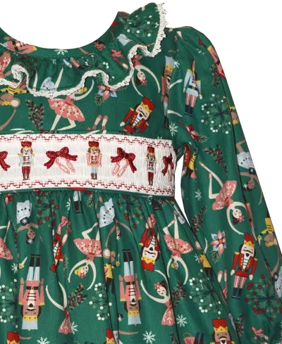 Bonnie Baby Baby Girls 2 Piece Nutcracker Smocking Dress And Panty Set In Multi