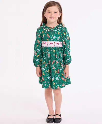 Bonnie Baby Baby Girls 2 Piece Nutcracker Smocking Dress And Panty Set In Multi