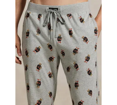 Polo Ralph Lauren Logo Bear Pajamas In Gray