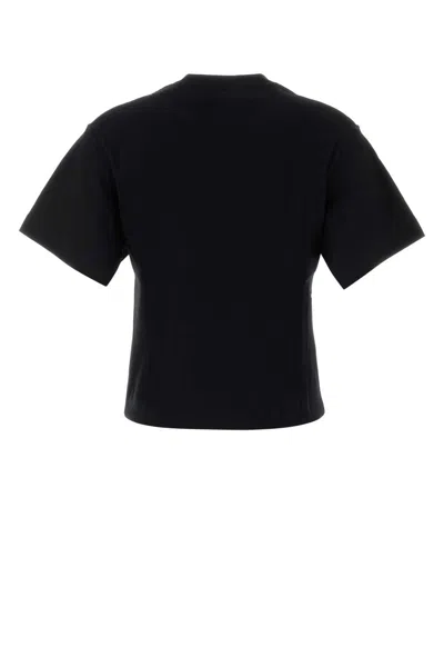 Gimaguas Short Sleeve Cropped T-shirt Keyhole Detail In Black