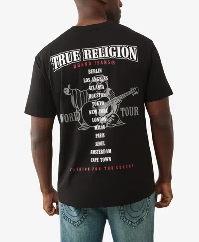 True Religion Men's Short-sleeve Flock Buddha T-shirt In Black