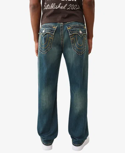 True Religion Bobby Super T Flap Baggy Jeans In Gotham Grind Blue In Blue