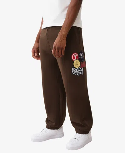 True Religion Men's Patch Vintage Baggy Joggers In Brown