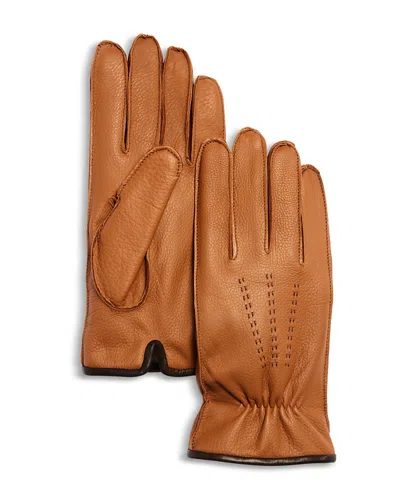 The Men's Store At Bloomingdale's Leather Gloves, Bloomingdale's Exclusive In Orange