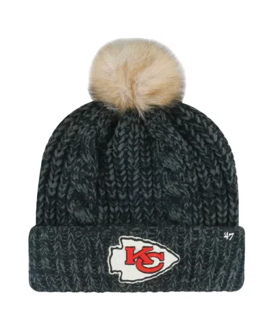 47 Brand '47 Black Kansas City Chiefs Meeko Cuffed Knit Hat With Pom In Green
