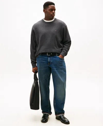 Tommy Hilfiger Men's Big And Tall Crewneck Sweater In Gray