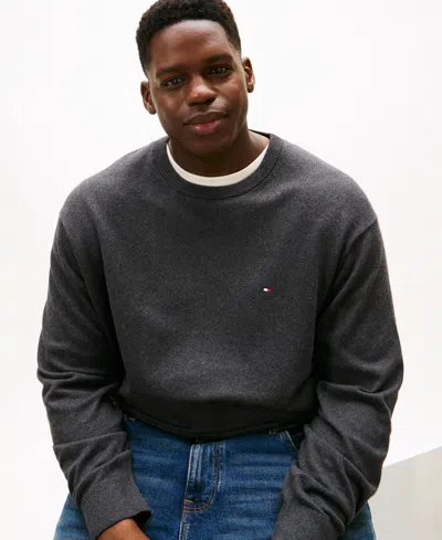 Tommy Hilfiger Men's Big And Tall Crewneck Sweater In Gray