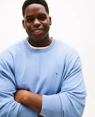 Tommy Hilfiger Men's Big And Tall Crewneck Sweater In Blue