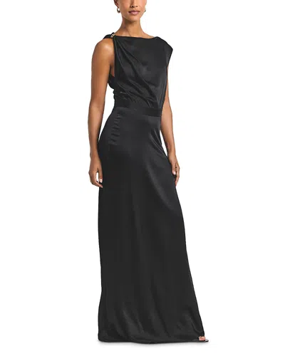 Derek Lam 10 Crosby Maritza Sleeveless Boat-neck Maxi Dress In Black
