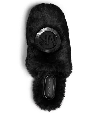 Michael Kors Michael  Women's Ada Round Toe Charm Slippers In Black
