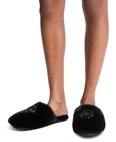 Michael Kors Michael  Women's Ada Round Toe Charm Slippers In Black